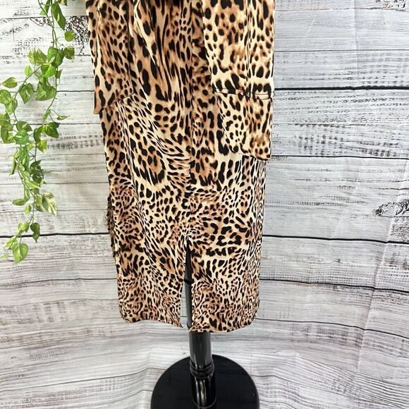INC International Concepts Dress sz Small Black Brown Maisie Animal Slinky Knee - Picture 16 of 16